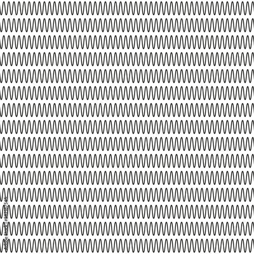 Seamless geometry pattern. Wave line and wavy zigzag lines. Black wavy curve zig zag line. Print for fabric. Endless print. Black wavy sinus curve line. Black wavy curve. Vector illustration.