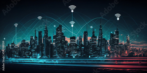 Smart city concept, internet concept
