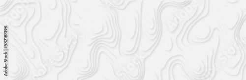 3d white papercut topography relief. Cover layout template. Material design concept vector illustration. abstract curve line white background. Soft smooth lines curving white papercut background.