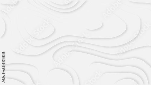 3d white papercut topography relief. Cover layout template. Material design concept vector illustration. abstract curve line white background. Soft smooth lines curving white papercut background.
