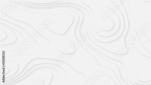 Abstract white background. 3d white papercut topography relief. Cover layout template. abstract curve line white background. Soft smooth lines curving white papercut background.