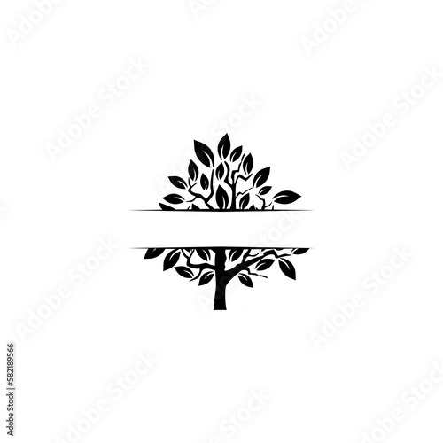 Tree with frame logo. Business Tree logo icon isolated on white background