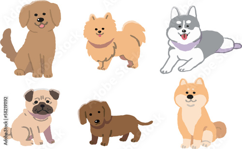 犬のイラストセット