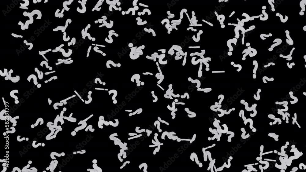 Floating White Question Mark Isolated on alpha background