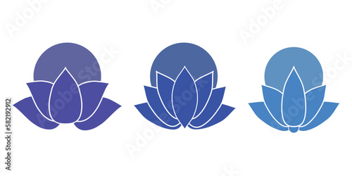 Set of lotus flower. Yoga logo, lotus logo