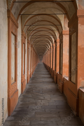 Infinite portico in Boglogna, Italy