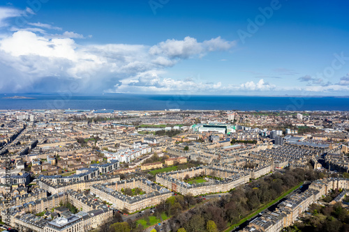 city aerial view of Edinburgh