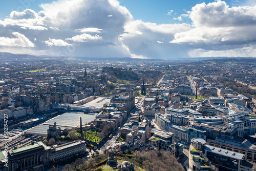city aerial view of Edinburgh