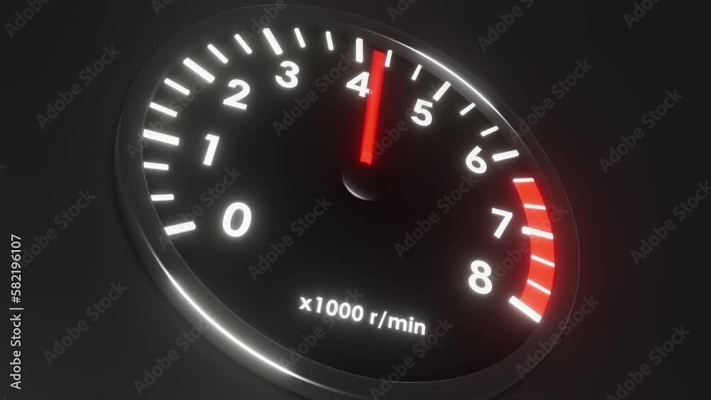Moving up red arrow of tachometer animation. High quality 4k looped 3d render video
Moving up red arrow of tachometer animation. High quality 4k looped 3d render video