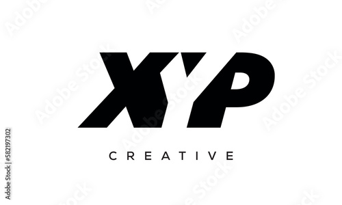 XYP letters negative space logo design. creative typography monogram vector photo