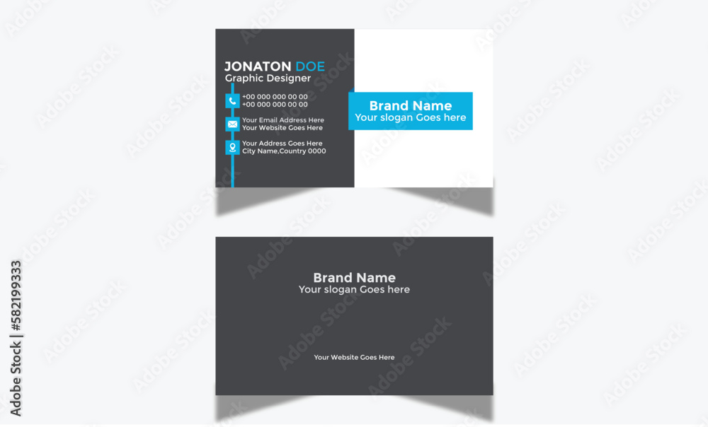 Modern Corporate and Creative Business Card Design Template Double-sided -Horizontal Name Card Simple and Clean Visiting  Card Vector illustration Colorful Business Card
