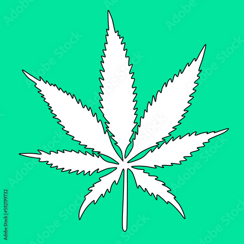  cannabis leaf isolated on green background
