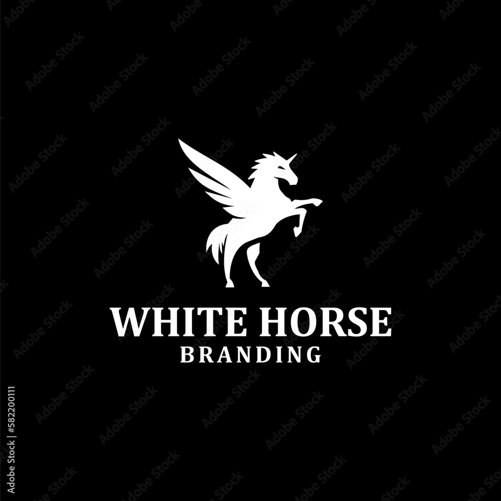 Obraz premium Horse Logo Vector Abstract Simple