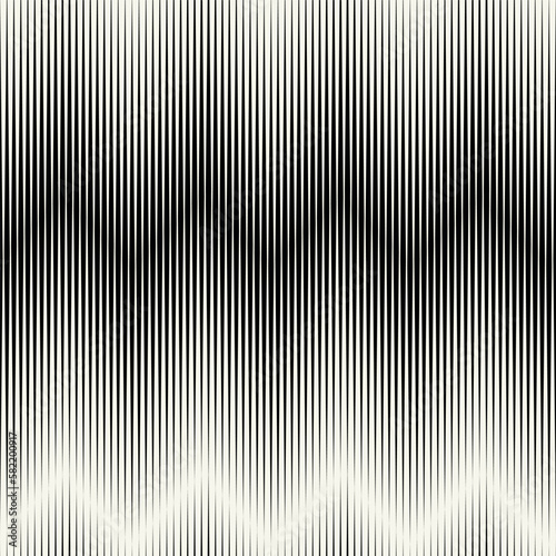 Vector seamless pattern. Abstract diagonal striped zigzag texture. Modern moire monochrome background.