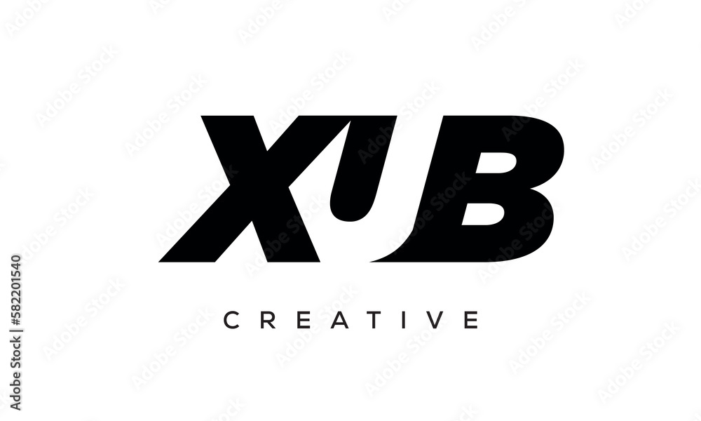 XUB letters negative space logo design. creative typography monogram vector XUB letters negative space logo design. creative typography monogram vector