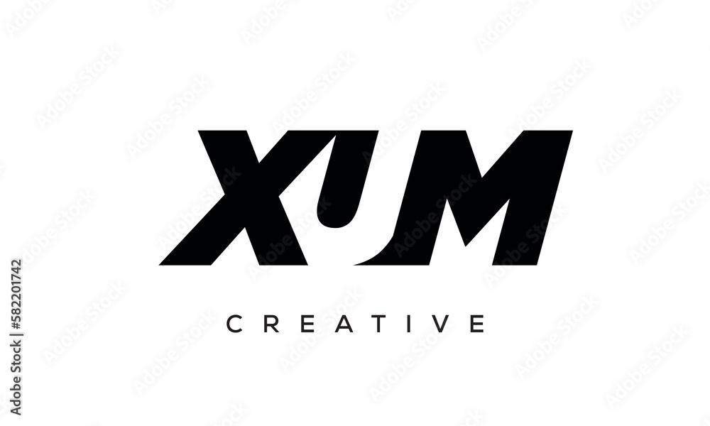 XUM letters negative space logo design. creative typography monogram vector XUM letters negative space logo design. creative typography monogram vector