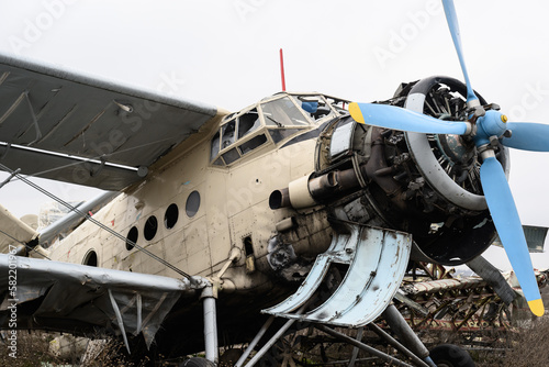 Damaged aircraft at the airport in Chernobaevka