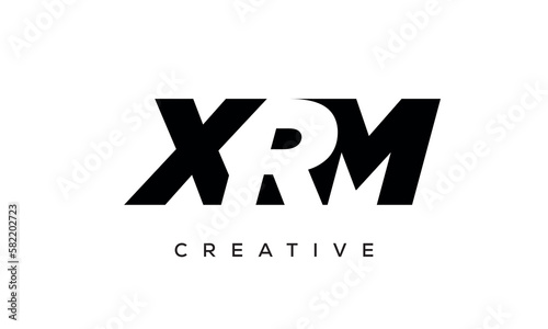 XRM letters negative space logo design. creative typography monogram vector photo