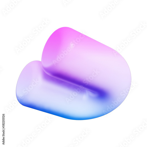 Abstract Shape 3D Icon with Smooth Gradient Color 3D illustration