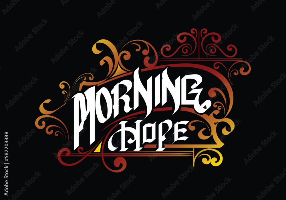 Lettering logo custom world MORNING HOPE