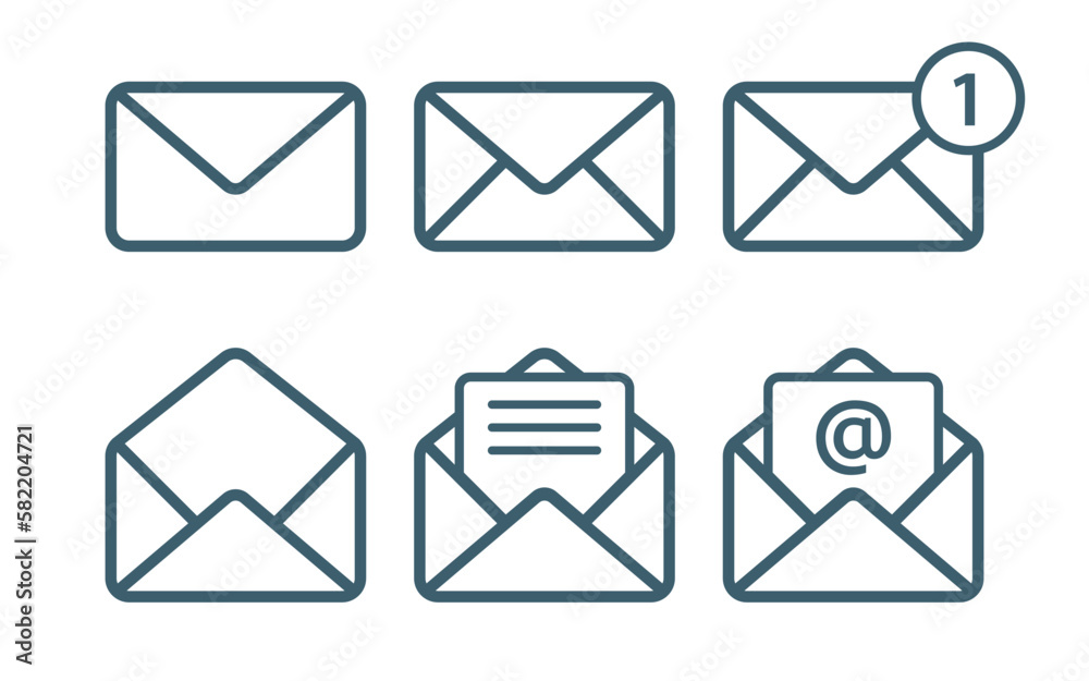 envelope mail icon set, email vector sign envelope mail icon set, email vector sign