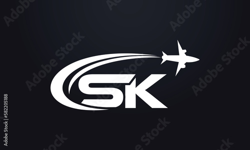 Tour and travel logo design  Airline agency symbol and aviation company monogram vector 