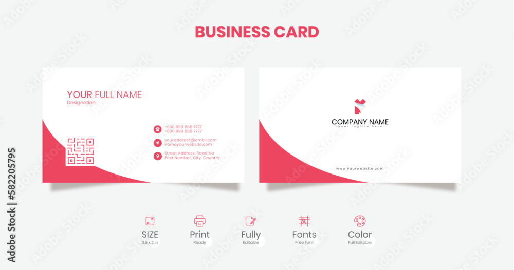 Minimal Corporate Business Card Design Print Ready files