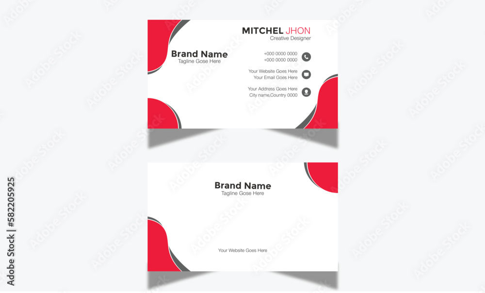 
Modern Corporate and Creative Business Card Design Template Double-sided -Horizontal Name Card Simple and Clean Visiting  Card Vector illustration Colorful Business Card

