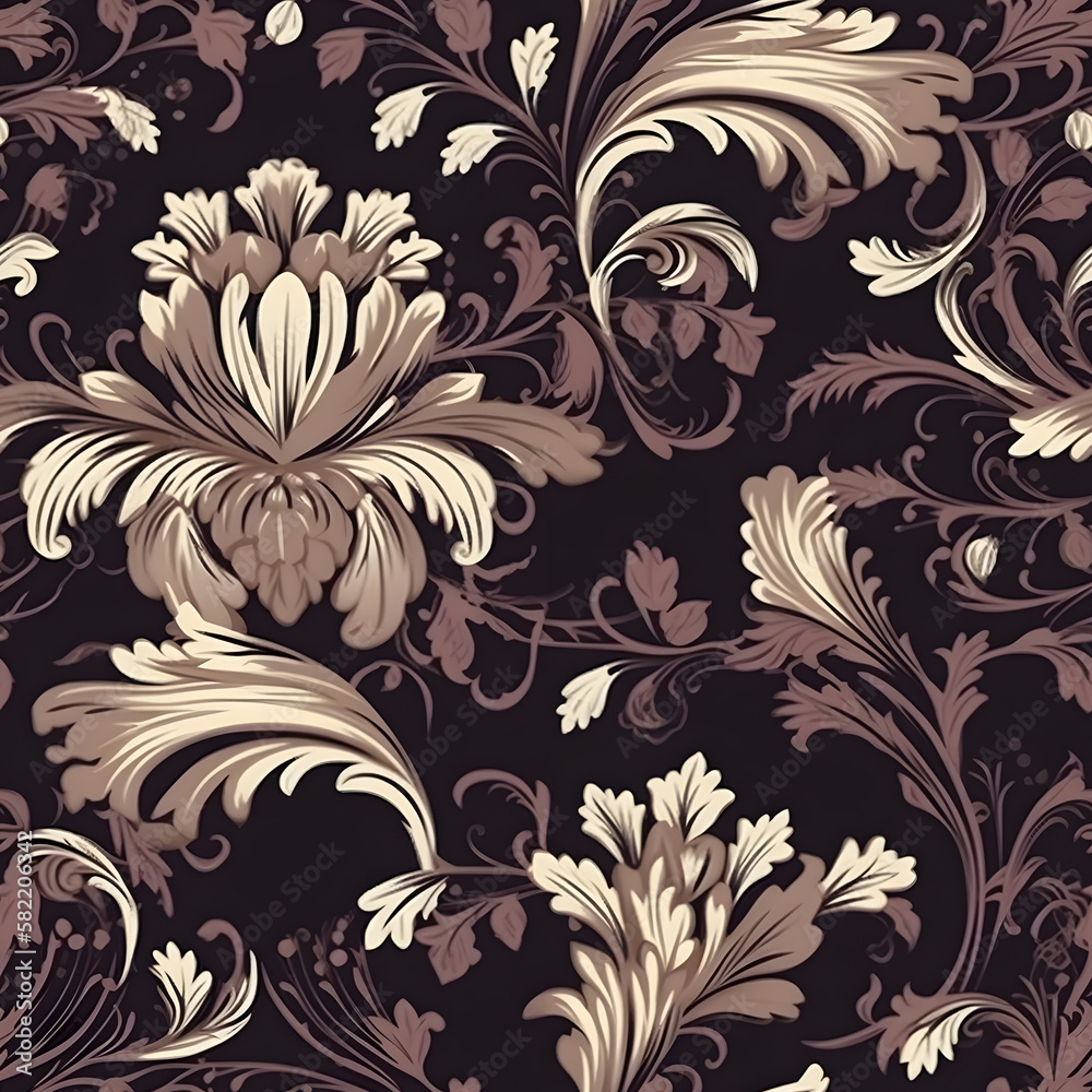 Fototapeta premium Perfectly Seamless Luxury Floral Pattern - Generative AI