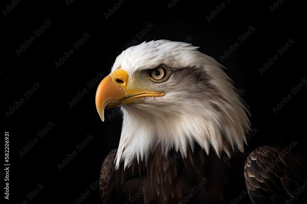 Bald Eagle Portrait. Generative AI Image Bald Eagle Portrait. Generative AI Image