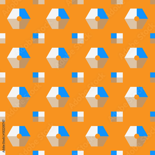 A stylish seamless geometric pattern made of casual hexagons and square different colored stock illustrations.