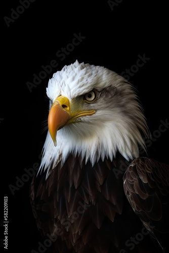 Bald Eagle Portrait. Generative AI Image © Minh Do