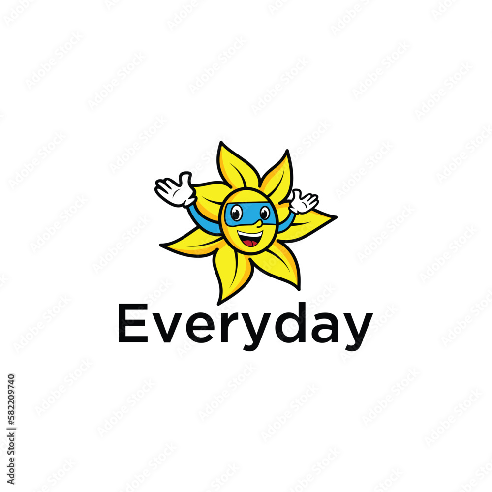 everyday logo, with sun, mountain, etc everyday logo, with sun, mountain, etc