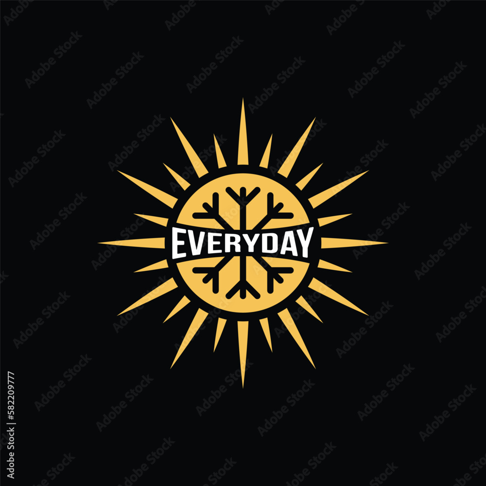 Fototapeta premium everyday logo, with sun, mountain, etc