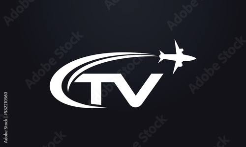 Tour and travel logo design, Airline agency symbol and aviation company monogram vector 