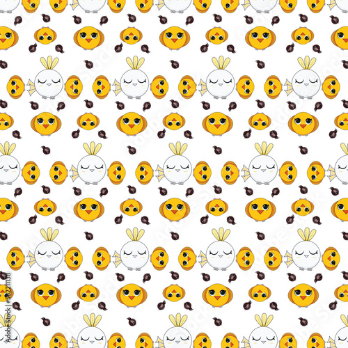 Colorful cute bird seamless pattern. Cute background for textile print, wrapping paper.Cute bird vector illustration.