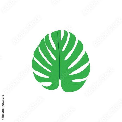 The green mantra leaf isolated on white background vector artwork