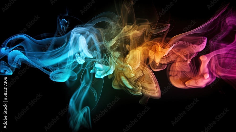 Artistic Smoke Colors Backgrounds.Generative AI