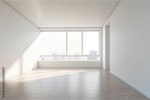 empty room with window.generative AI
