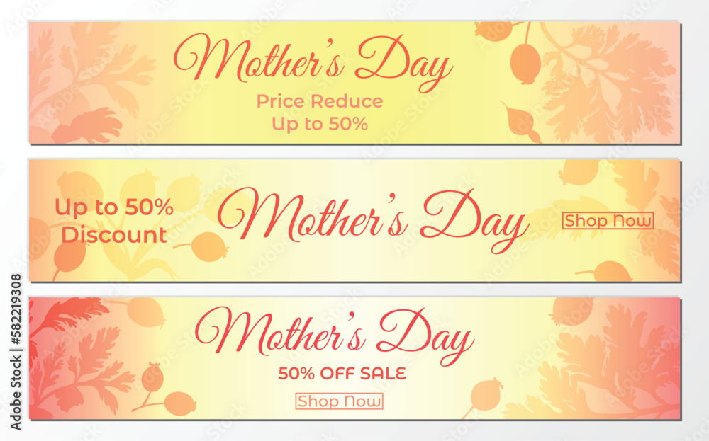 Banners for Mothers day with floral composition
