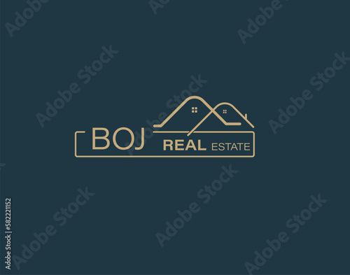 BOJ Real Estate and Consultants Logo Design Vectors images. Luxury Real Estate Logo Design