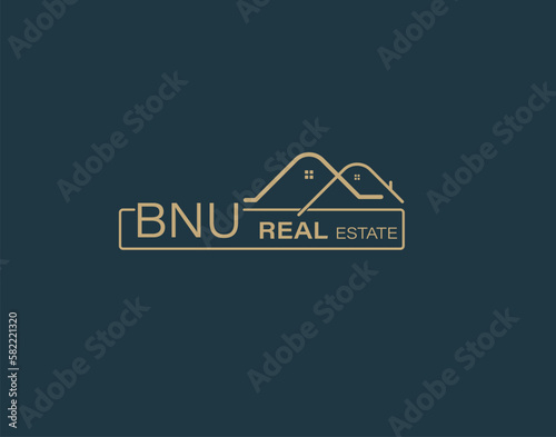 BNU Real Estate and Consultants Logo Design Vectors images. Luxury Real Estate Logo Design