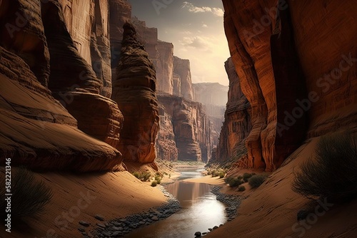 Title: "Desert Mountains: Majestic Beauty of the Arid Landscape", generative AI