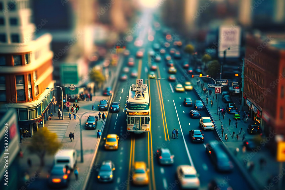 Autonomous vehicle effortlessly glides through busy city traffic Autonomous vehicle effortlessly glides through busy city traffic