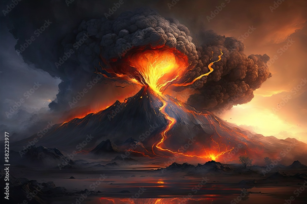 volcano erupting 