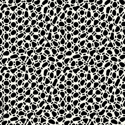 Vector seamless pattern. Abstract spotty texture. Natural monochrome design. Creative background with rounded spots. Decorative organic swatch.