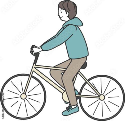 自転車に乗る男性