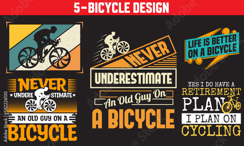 Bicycle typography svg design vector art 