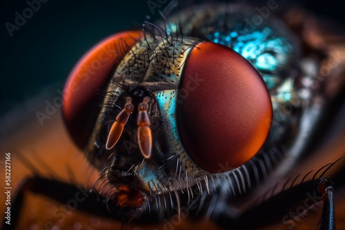 Macro photography of a fly eyes - Ai generative © Giordano Aita