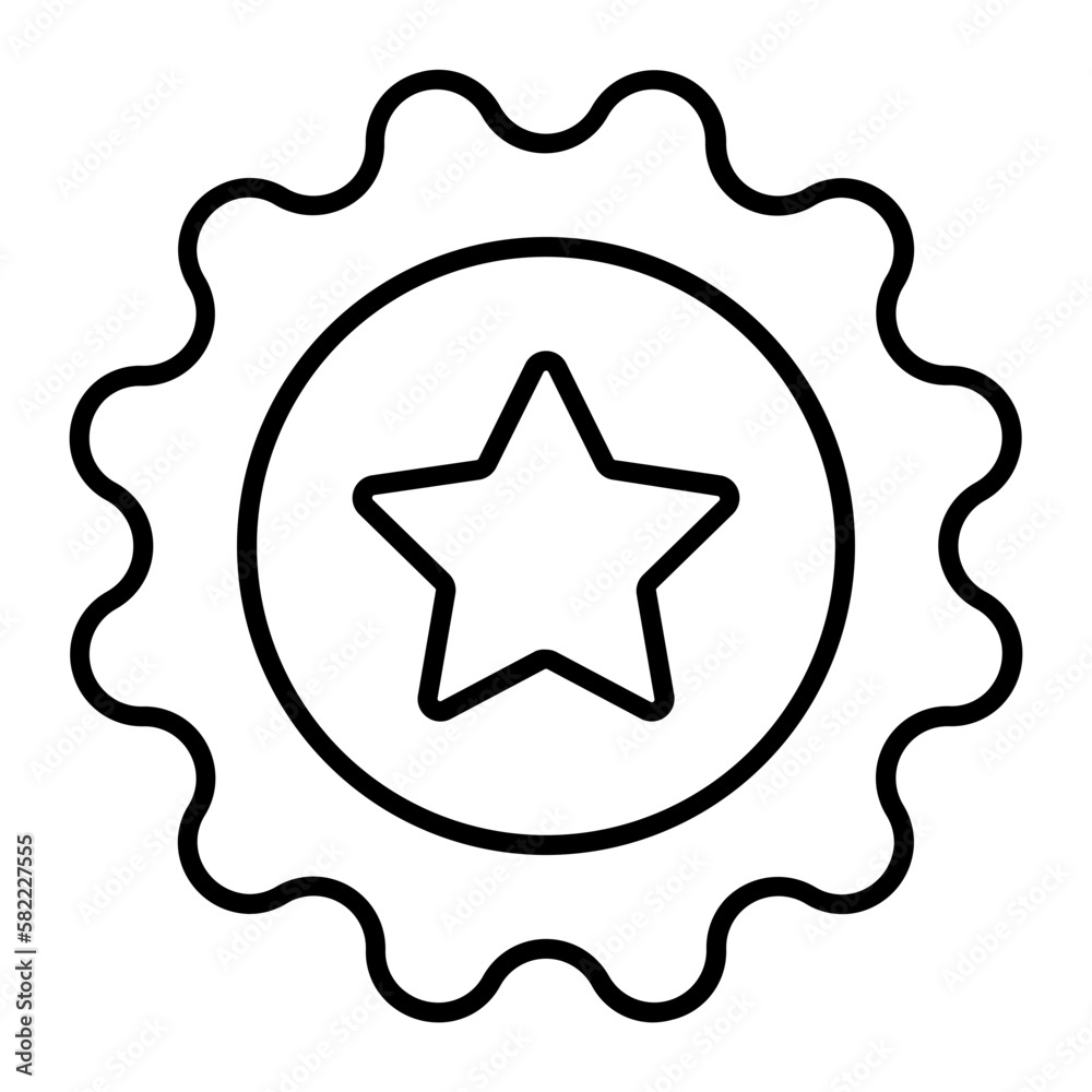 Quality Badge Outline Line Icon Quality Badge Outline Line Icon